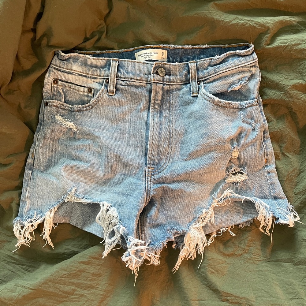 High waisted denim shorts